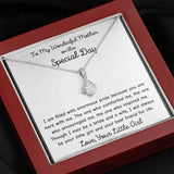 The perfect gift for mom on your wedding day.Ribbon shaped,14K white gold over stainless steel,clear crystals, a sparkling 7mm round  Cubic Zirconia. 