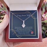 To My Wife Necklace - I Will Love You Until The End Message Card