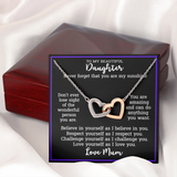 Daughter Gift From Mum -Hearts Necklace with Message Card