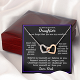 Gift For Daughter From Dad - Locked Hearts Necklace Gift