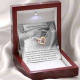 Your Mom To Be will love this Interlocking Hearts Necklace with heartfelt message card. Cubic Zirconia. High quality polished surgical steel.18"-22". Message card that reads: "Happiness is on the way. I'm not telling you it's going to be easy, I'm telling you it's going to be worth it! I can't wait to meet you because I already know we're going to be best friends! Love, hugs, kicks and kisses, your tummy"