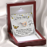 Personalized To My Nurse Mom Gift - Locked Hearts Necklace