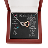 Granddaughter Gift From Grandma - Locked Hearts Necklace