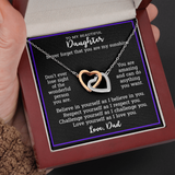 Gift For Daughter From Dad - Locked Hearts Necklace Gift