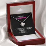 Gift For Caregiver - We Are So Grateful Message Card Love Knot Necklace