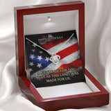 4th Of July USA Flag Necklace- Love Knot