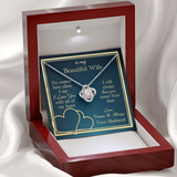 To My Wife Necklace Gift - Love You With All My Heart Love Knot Necklace