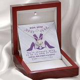 Bridesmaid Stunning Knot Necklace Gift. Funny message card. "Bitch, please, you're obiviously going to be my maid of honor (and no, that wasn't a question). Brilliant 14k white gold over stainless steel. Zirconia crystal with smaller cubic zirconia