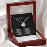 Gift For Niece-Unique Bond Like Sisters Message Card Love Knot Necklace