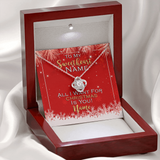 Gift For Wife Christmas, Personalized Names Love Knot Necklace, All I Want Is You Message Card