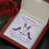 Bridesmaid Stunning Knot Necklace Gift. Funny message card. "Bitch, please, you're obiviously going to be my maid of honor (and no, that wasn't a question). Brilliant 14k white gold over stainless steel. Zirconia crystal with smaller cubic zirconia