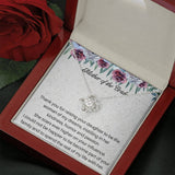 The perfect gift for your new mother in law from the groom. Brilliant 14k white gold, Zirconia crystal with smaller cubic zirconia. Includes a heartfelt message card from the groom to his new mother in law.