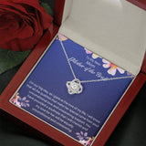 The perfect gift for your new mother in law from the groom. Brilliant 14k white gold, Zirconia crystal with smaller cubic zirconia. Includes a heartfelt message card from the groom to his new mother in law.