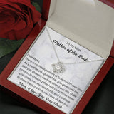 The perfect gift for mom on your wedding day. Brilliant 14k white gold, Zirconia crystal with smaller cubic zirconia. Includes a heartfelt message card from daughter to mother.
