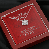 Gift For Wife Christmas, Personalized Names Love Knot Necklace, I Love You Still Message Card