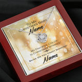 Gift For Wife Christmas, Personalized Names Love Knot Necklace, To My Christmas Baby Card