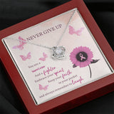 Encouragement Gift, Never Give Up, Love Knot Necklace
