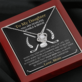Encouragement Gift For Daughter From Mom, Fearless Brave and Capable Message Card Love Knot Necklace