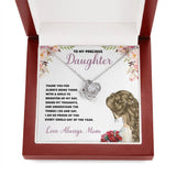 To My Daughter From Mom Love Knot Necklace Gift