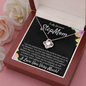 Step Mom Gift, Bonus Mom Love Knot Necklace, Step Parent Gift