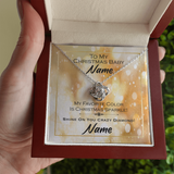 Gift For Wife Christmas, Personalized Names Love Knot Necklace, To My Christmas Baby Card