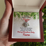 Gift For Wife Christmas, Personalized Names To My Sexy Lover Message Card, Love Knot Necklace