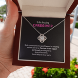 Gift For Caregiver - We Are So Grateful Message Card Love Knot Necklace