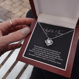 Gift For Niece-Unique Bond Like Sisters Message Card Love Knot Necklace