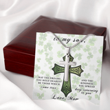 Gift For Son From Mom-St. Patrick's Day Cross Necklace