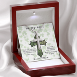 Gift For Son From Mom-St. Patrick's Day Cross Necklace