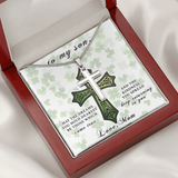 Gift For Son From Mom-St. Patrick's Day Cross Necklace