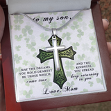 Gift For Son From Mom-St. Patrick's Day Cross Necklace