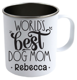 Worlds best dog mom White Camping Mug