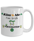 St. Patrick's Day Coffee Mug - Kiss Me I'm Vaccinated