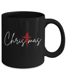 Christmas Coffee Mug Color Black with Red and Black Plaid Cross 11 or 15 ounce Coffee Mug .JUST RELEASED, Limited Time Only, Not available in stores. Makes for the perfect Christmas Gift or Stocking Stuffer! Cuddle with your lover, your family or friends and enjoy a hot (or cold) beverage while cuddling around the TV set, Laptop or fireplace! Text is I want to drink Hot Chocolate and Watch Christmas Movies with you.
