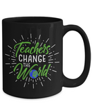 Teachers Change The World 15 oz black coffee mug
