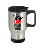 Love Is A Four Letter Word Dog Travel Mug