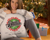 Merry Christmas Personalized with Names and Family Name Decorative Christmas Pillow Case. Personalize the pillow with your family name and names of your family members or for the family that will receive this beautiful pillow case as a Christmas gift. Dimensions: 17.5 inch x 17.5 inch Material: 100% soft Polyester Zipper closure Pillow not included