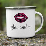 Lips White Camping Mug