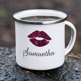 Lips White Camping Mug