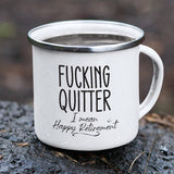 Quitted White Camping Mug