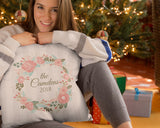 Personalized with Family Name and Year Christmas Wreath Decorative Pillow Case. Personalize the pillow with your family name and year or for the family that will receive this beautiful pillow case as a Christmas gift. Dimensions: 17.5 inch x 17.5 inch Material: 100% soft Polyester Zipper closure Pillow not included