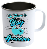 Boy Stole My Heart White Camping Mug