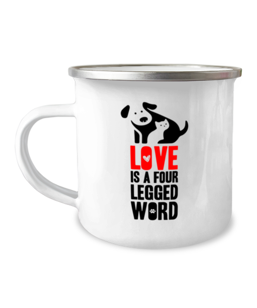 Love Is A Four Letter Word Dog Camper Mug