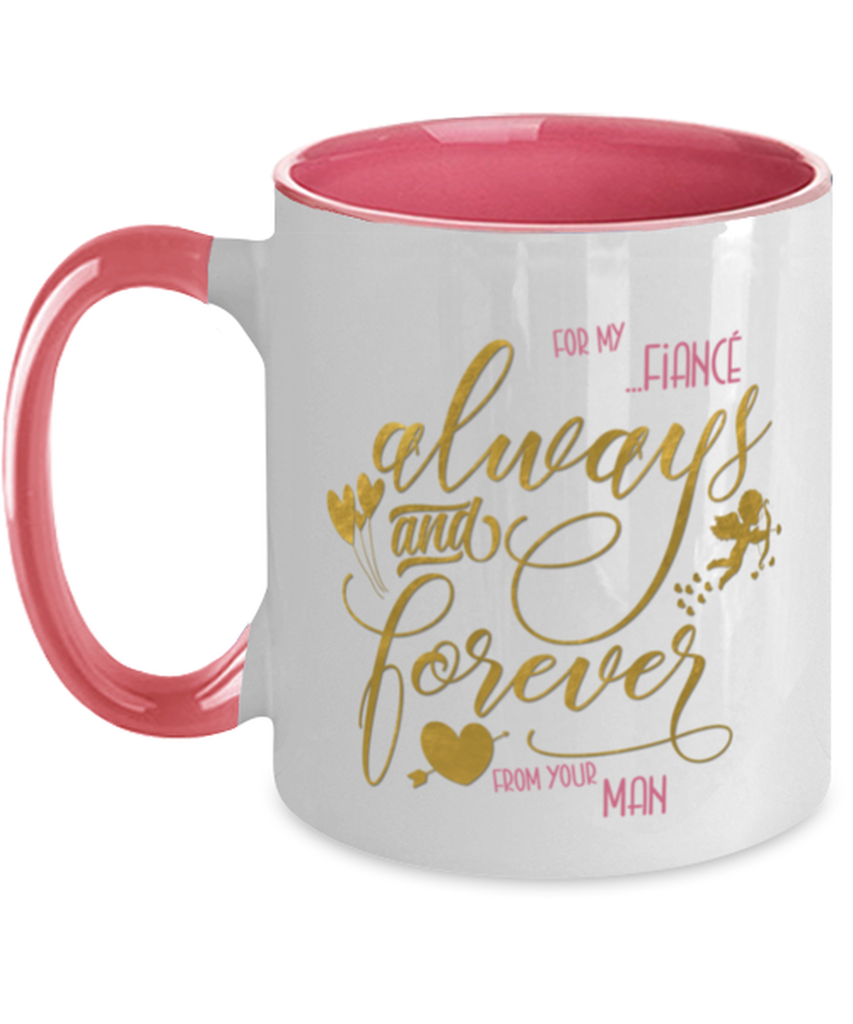 Valentine's Day Fiance Two Tone Coffee Mug