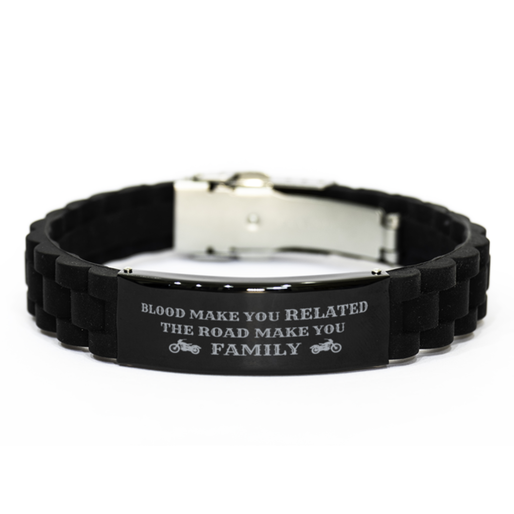 Gift For Motorcycle Brothers, Men's Black Bracelet