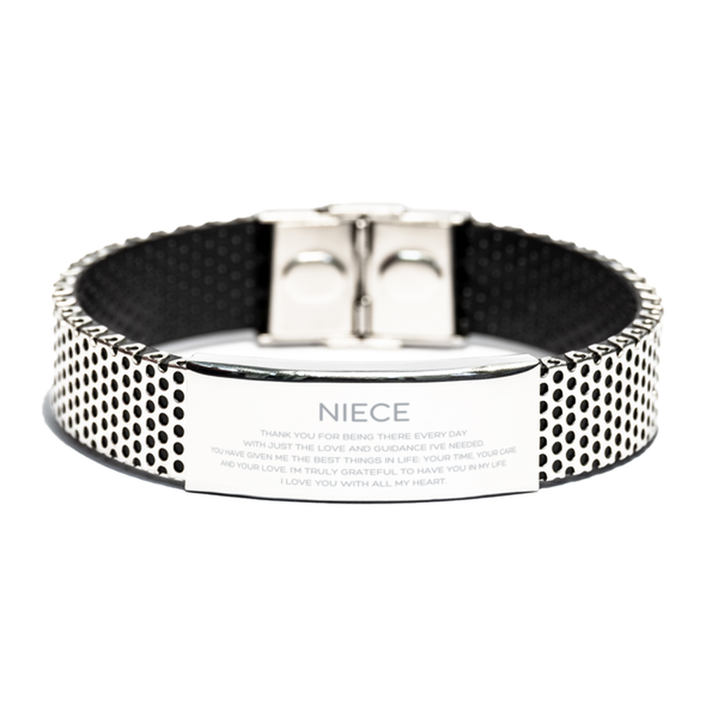 Niece Gifts, Thank you for being there every day, Thank You Gifts For Niece, Birthday Christmas Stainless Steel Bracelet For Niece