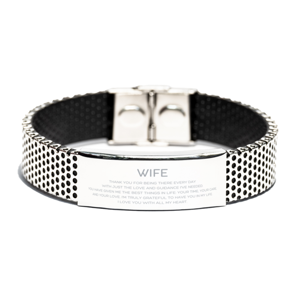 Wife Gifts, Thank you for being there every day, Thank You Gifts For Wife, Birthday Christmas Stainless Steel Bracelet For Wife