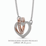 TO MY WIFE~"YOU CAN'T STOP ME FROM LOVING YOU" INTERLOCKING HEARTS NECKLACE