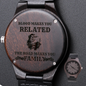 Gift For Motorcycle Brothers, Engraved Mens Wood Watch